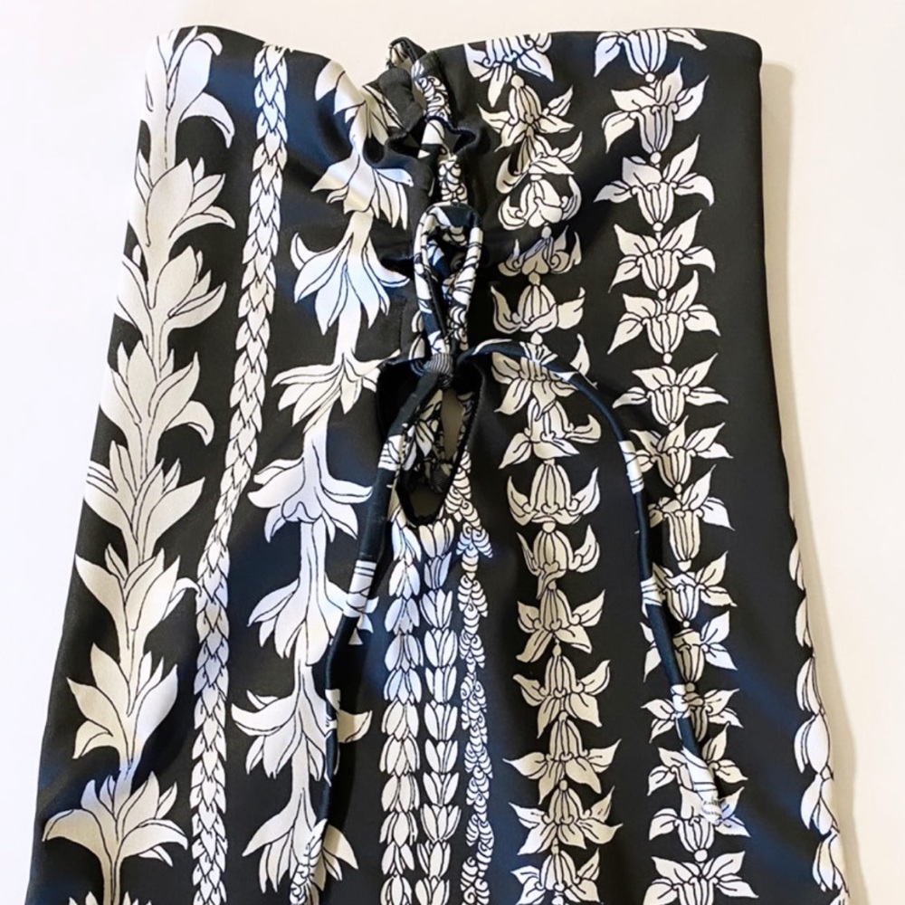 Black & white strapless one piece suit